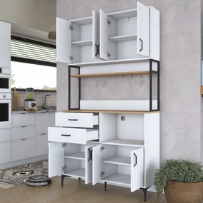 Dulap multifunctional, Hanah Home, JE180, 120x218.6x40 cm, Nuc/Alb