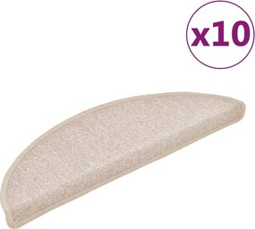vidaXL Covorașe scări, 10 buc., 56x17x3 cm, semirotunde, gri taupe