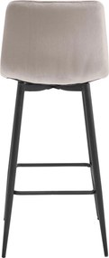 OFERTA Scaun de bar bej inchis NADO VELVET cu picioare negre Calitatea II