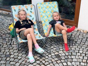 Set 2 bucati sezlonguri de plaja pliabile SAND LEMON, colorate