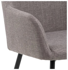 Set de scaune de sufragerie gri deschis cu cotiere 2 buc. tapițat Lizzy – Actona