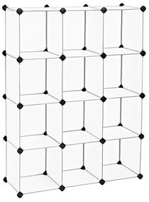 Organizator versatil cu 12 cuburi, polipropilena / metal, negru, Songmics