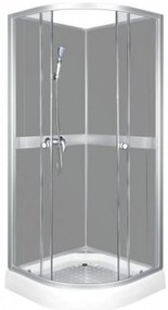 Cabină de duș CLASSIC 80 GREY cu perete posterior, cădiță și baterie