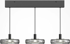 Lustra cu 3 pendule LED Float sticla fumurie