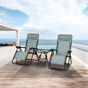 Delux 2x șezlong și set de masă verde