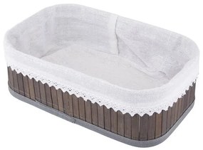 Altom Coș de depozitare din bambus cu dantelă, 25x 15 x 8 cm, S