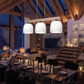 Lustră pe cablu NONNA 3xE27/60W/230V stejar/alb/auriu Kolarz A1352.83.Au