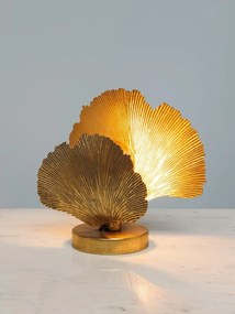 Lampa de masa, auriu, din metal, Ginkgo Leaves