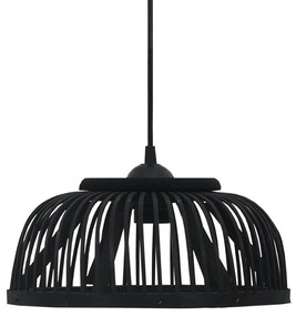 vidaXL Lampă suspendată, negru, 30x12 cm, bambus, 40 w, semicerc, e27