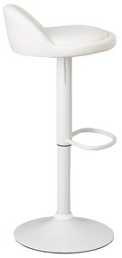 Scaune de bar albe cu înălțime ajustabilă 2 buc. din imitație de piele (înălțime șezut 72 cm) – Casa Selección