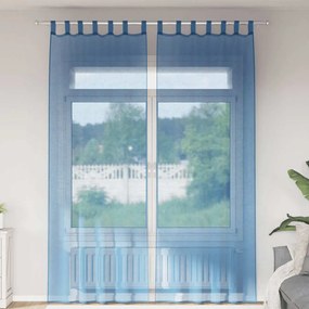 vidaXL Perdele Voile cu Bucle 2 buc Albastru Regal 140x260 cm