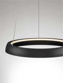 Lustra circulara aluminiu negru LED CCT OVIA 45cm