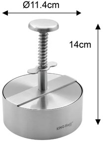 Presa pentru burgeri Kinghoff KH 1879, Otel inoxidabil, Diametru 11,4 cm, Inox