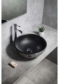 Sapho - Lavoar pentru blat PRIORI, Ø 41 cm, negru/alb