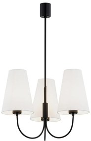 Lustra cu 3 brate design modern Safiano alb, negru