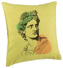 Perna Decorativa, Model Apollo Belvedere, 40x40 cm, Verde, Husa Detasabila, Burduf