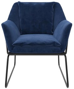 Fotoliu albastru cu tapițerie din catifea Avery – Støraa