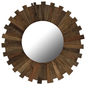 Oglinda de perete, 70 cm, lemn masiv reciclat
