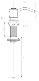 Dozator de săpun lichid în culoarea bronz din plastic 350 ml – Sapho