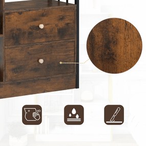 Librărie industrială cu 6 rafturi, Negru+Maro | Aosom Romania