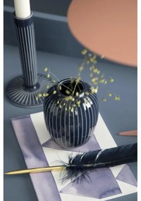 Vază din gresie Kähler Design Hammershoi, înălțime 10 cm, albastru închis