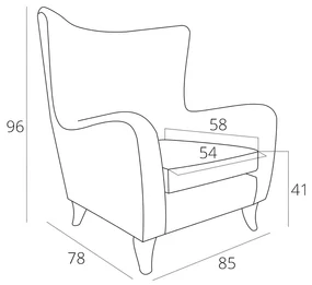 Fotoliu tapitat Uszatek – l85 x A78 x h96 cm