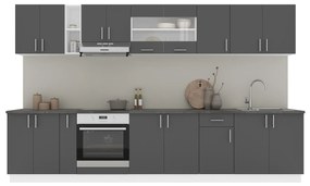 Set Bucatarie Karo V32, Antracit/Alb, Blat Thermo 28 mm, L 340 cm