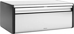 La mâna a doua: Cutie de paine Brabantia Fall Front 107852, 18 L, 46.5x25 cm, Montare lanaga perete, Fara amprenta, Inox/mat