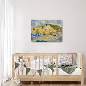 Tablou pe sticlă - Auguste Renoir, Sea and Cliffs, reproducere (70x50 cm)