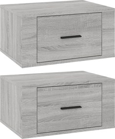 vidaXL Noptiere de perete, 2 buc., gri sonoma, 50x36x25 cm