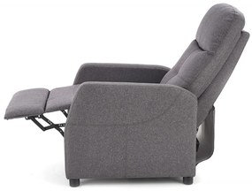 Fotoliu recliner tapitat Felipe gri - H103 cm