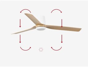 Ventilator de tavan FARO 33829 PUNT TUB M maro/alb d. 130 cm + telecomandă