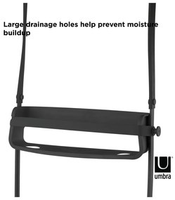 Raft pentru baie negru suspendat din plastic Flex – Umbra