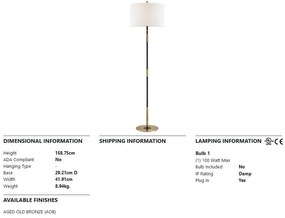 Lampadar, lampa de podea design clasic BOWERY bronz antichizat