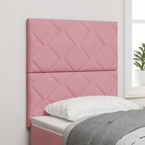 vidaXL Tăblie roz din catifea - 80 cm cu design de blocuri de diamant