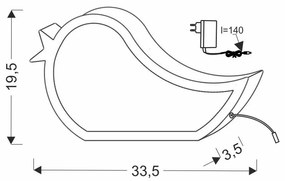 Veioză pentru copii roz Bird – Candellux Lighting