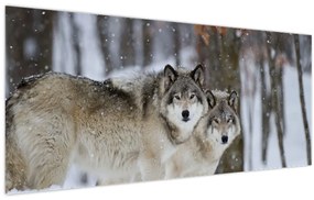 Tablou - Lupii în timpul iernii (120x50 cm)