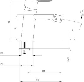 Arnika Titan Baterie bideu finisaj titanium Deante BQAD31M