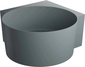Cada pe colt asimetrica Omnires Ovo M+ compozit gri mat cenusa 120x120 cm