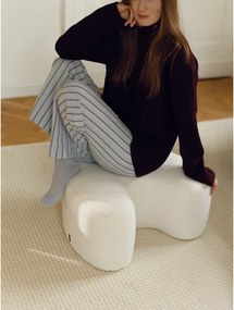 Puf bej cu tapițerie din țesătură bouclé Ü – noo.ma