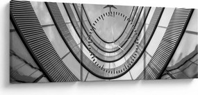 Tablou - Avionul deasupra clădirii (cu ceas) (90x30 cm)