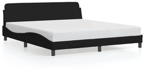 373207 vidaXL Cadru de pat cu tăblie, negru, 160x200 cm, textil