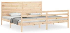 3195046 vidaXL Cadru pat cu tăblie 200x200 cm, lemn masiv de pin