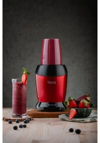 Nutri Blender Oliver Voltz OV51162DR, 1200 W, 2 pahare, Fara BPA, 1L/800 ml, Zdrobire gheata, Rosu