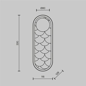 Aplica LED mozaic din sidef natural Capiz Perlamour