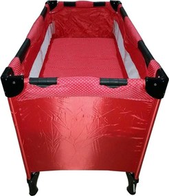 Patut Pliant, Tarc copii Baby Care™ PRO, Pliabil pe 2 Niveluri, plasa tantari,geanta transport inclusa, Rosu