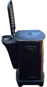Godin patrat de Gatit cu Peleti, Rumegus si Combustibil Solid Temiz® , Dimensiuni 700X420X550 mm , Evacuare 130 mm, prin spate, cu capac , Tabla