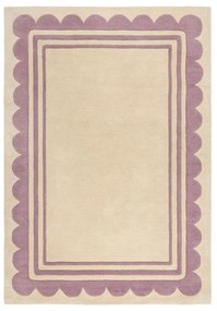 Covor mov/în culoare naturală țesut manual din lână 120x170 cm Lois Scallop – Flair Rugs
