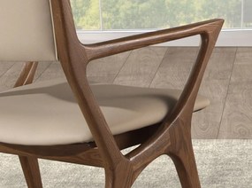 Scaun cu brate din lemn si piele sintetica Mink