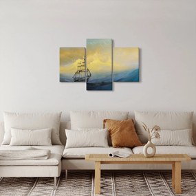 Tablou - Pictură barcă pe mare (90x60 cm)